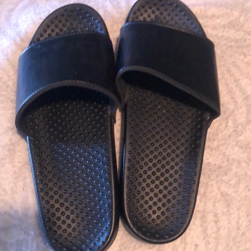 PINK Victoria's Secret Black Sporty Slide Sandals